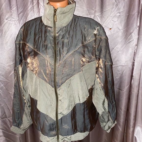 Vintage Silky JANEAVE Gold Bomber Jacket Coat Top - Picture 8 of 14